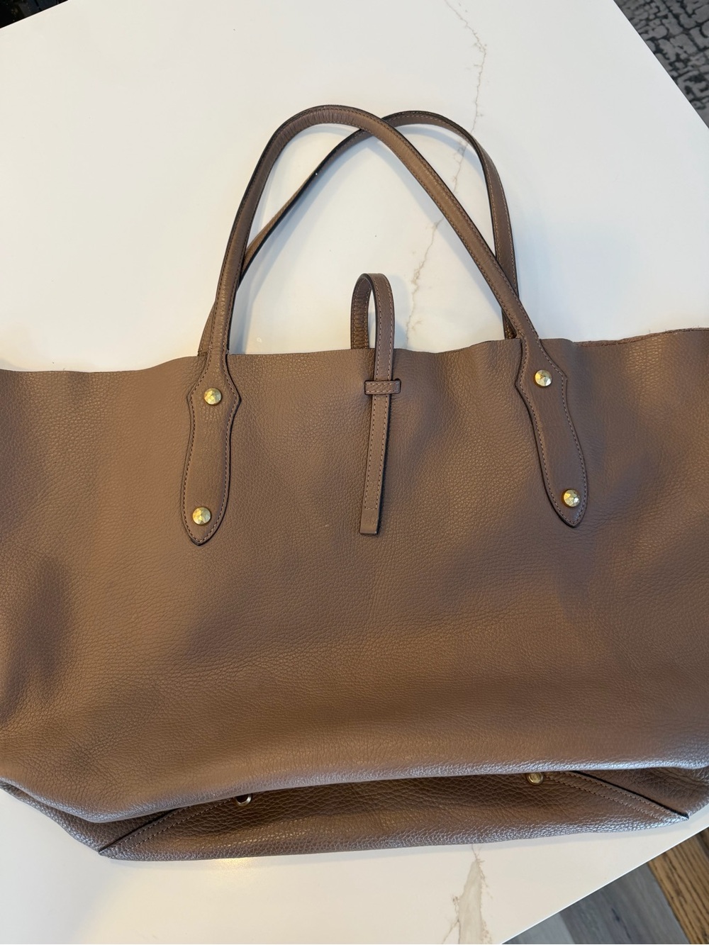 Annabel Ingall Classic Leather Tote Bag in Brown/Sand